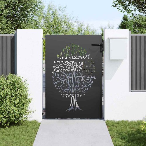  Vrtna vrata Crna 85 x 125 cm Čelik s pra&amp;scaron;kastim premazom Slike