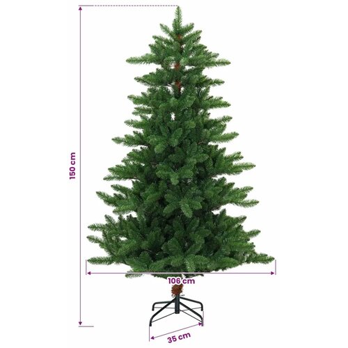  Umjetno božićno drvce s kuglicama 150 cm 150 LED lampica - 150 cm s LED žaruljama i bijelim kuglicama Slike