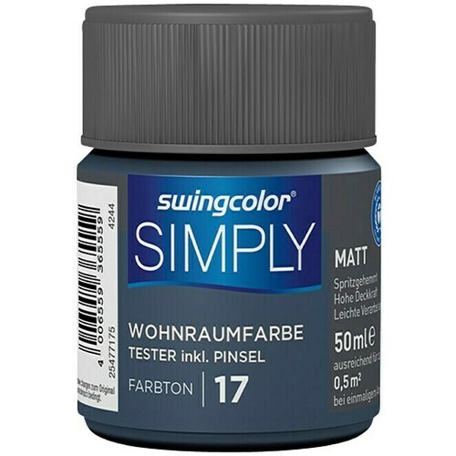 SWINGCOLOR NOTRANJA DISPERZIJSKA BARVA SIMPLY ŠT.17 (50 ml, modra) Cene