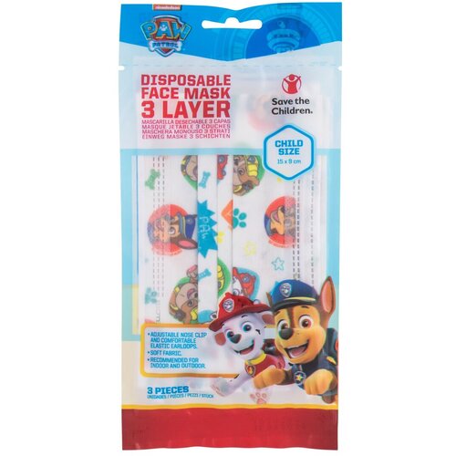 Nickelodeon Paw Patrol za&scaron;čitna maska za obraz 3 kos za otroke Cene