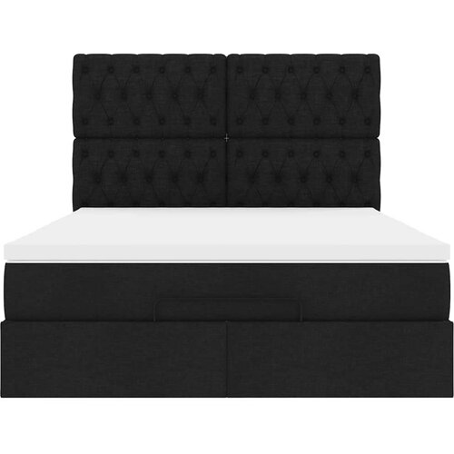 vidaXL otomanski krevet s madracem i led crni 140x190 cm tkanine Cene