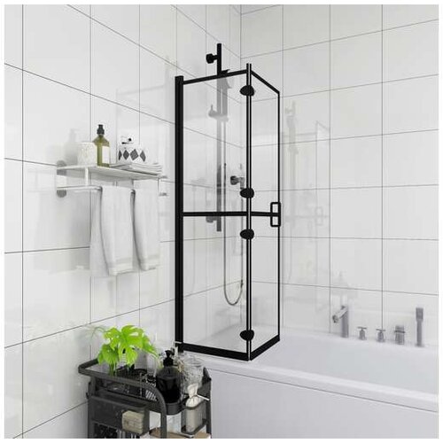 Sklopiva pregrada za tu&scaron; ESG 80 x 140 cm crna Cijene