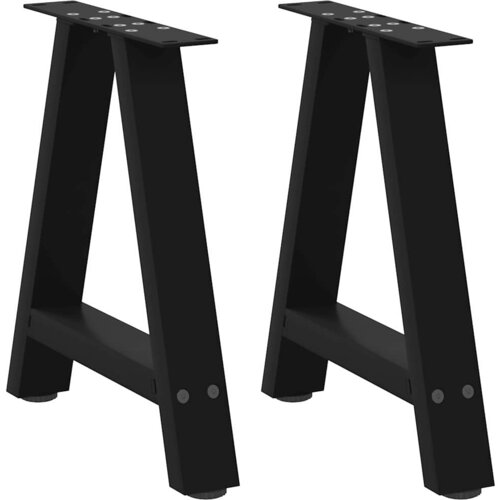 VidaXL noge kavne mizice a-oblika 2 kosa črna 50x(42-43) cm jeklo Slike