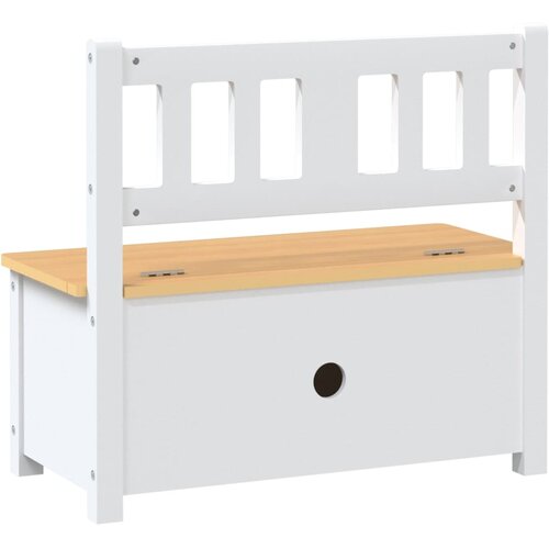  Dječja klupa za pohranu bijela i bež 60 x 30 x 55 cm MDF Slike