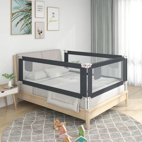  Sigurnosna ogradica za dječji krevet tamnosiva 90x25 cm tkanina