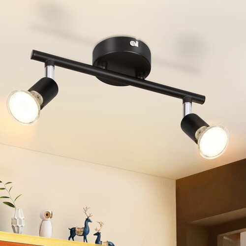 Nettlife 2 kosa črnih LED GU10 stropnih reflektorjev, stenskih luči za hodnik, spalnico, dnevno sobo, (22116865) Cene