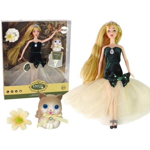  Lutka za igru Emily s dugom plavom kosom i mačićem Flower- 30 cm Cene
