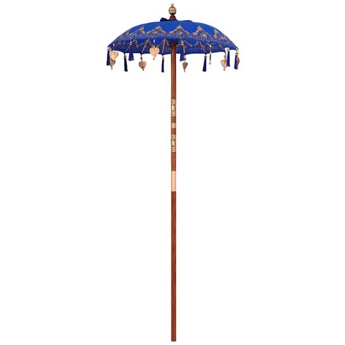 VidaXL Baline&amp;scaron;ki Parasol Ostalo Plava x 260 cm Pamuk i čvrsto drvo Slike