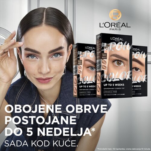 L&amp;acute;Or&amp;eacute;al Paris L&amp;#039;Or&amp;eacute;al Paris polobstojna barva za obrvi- Brow Color Semi-Permanent Eyebrow Tint - 3.0 Dark Brunette Slike