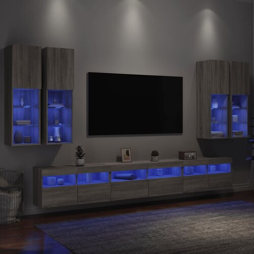  Set zidnog ormarića za TV 7 pcs Konstruirano drvo Slike