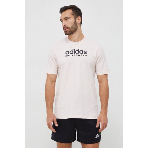 Adidas Bombažna kratka majica roza barva Slike