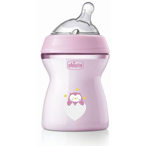 Chicco nf plastična flašica 250ml silikon 2m+ roze Cene