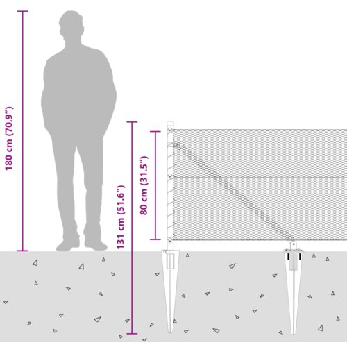  Heksagonalna Ograda Siva 0.8x50 m Čelik Slike