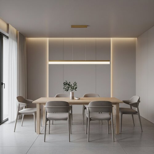 Toolight Viseća lampa LED APP1694-CP 120 cm Zlatna Bru&amp;scaron;ena Slike