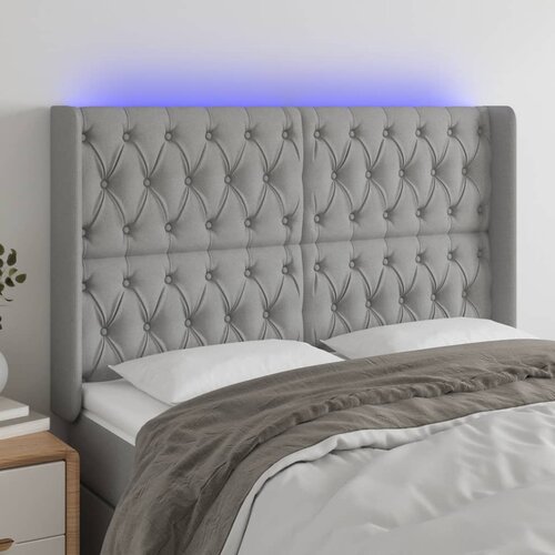  LED uzglavlje svjetlosivo 163 x 16 x 118/128 cm od tkanine Cene