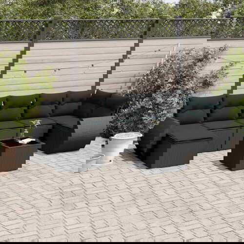 VidaXL 8-dijelni set vrtnih sofa od poliratana s jastucima crni Slike