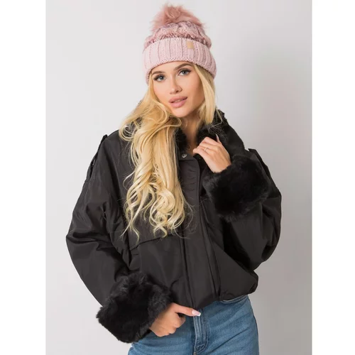 Fashion Hunters RUE PARIS Pink insulated winter hat with a pompom