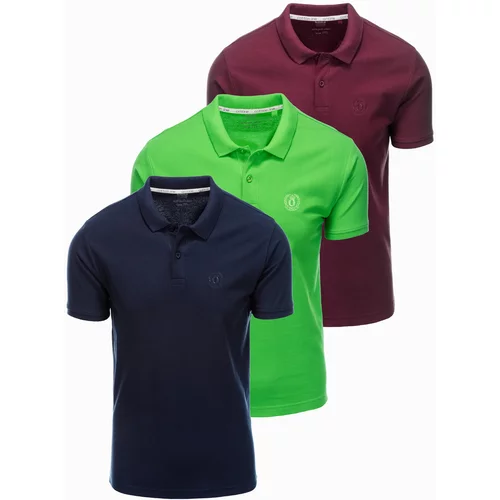 Ombre Set of men's pique knit polo shirts 3-pack