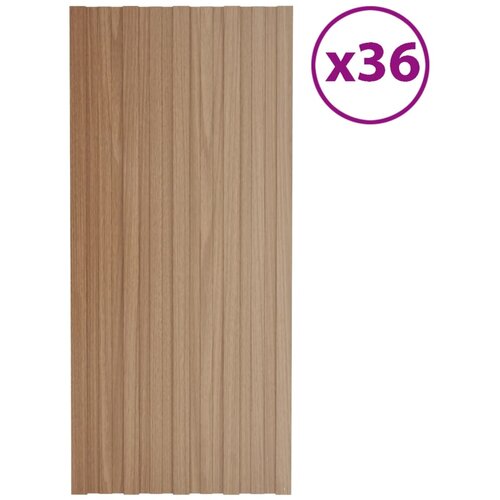 vidaXL Krovni paneli 36 kom od pocinčanog čelika boja drva 100 x 45 cm Cijene