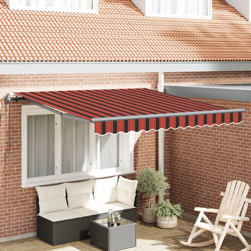 VidaXL Samodejna retraktibilna tenda v oranžni in rjavi, 300x250 cm Slike