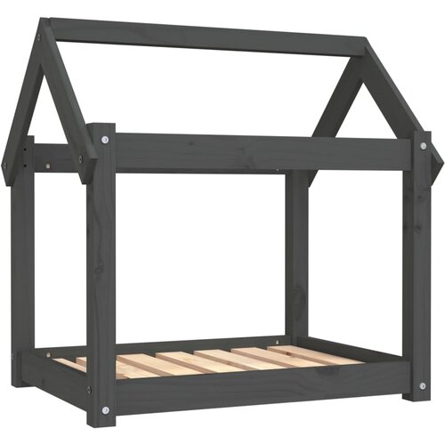  Krevet za pse sivi 71 x 55 x 70 cm od masivne borovine Slike