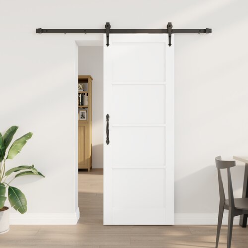 vidaXL Drsna vrata s kompletom strojne opreme bela 73.5x198.5 cm iz masivnega breze, Notranja vrata "ORKDAL" bela 73.5x198.5x4 cm iz masivnega breze Cene