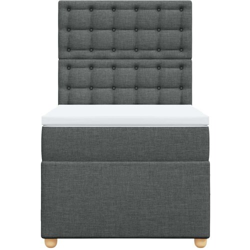 VidaXL Okvir kreveta s oprugama i madrac tamnosivi 80x200cm od tkanine Slike