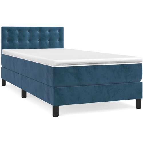 Maison Chic Box spring postelja - Vzmetna postelja z vzmetnico temno moder 90x190 cm žamet SL19560, (21893800) Slike