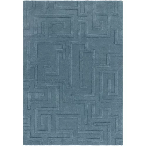 Asiatic Carpets Plavi vuneni tepih 120x170 cm Maze –