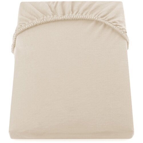 DecoKing bež elastična pamučna plahta Amber Collection, 200 x 220 cm Cene