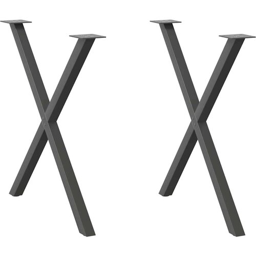 vidaXL noge za jedilno mizo x-oblika 2 kosa antracit 70x(72-73) cm Cene