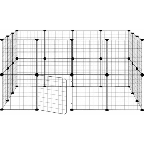  Kavez za ljubimce s 28 panela i vratima crni 35 x 35 cm čelični Slike