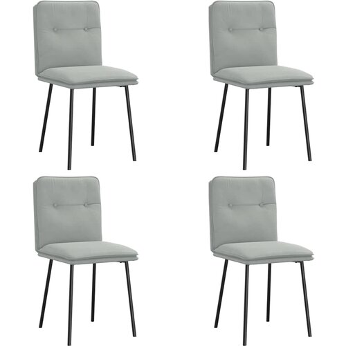 Maison Chic Jedilni stoli - Vzorci stoli 4 kosi svetlo siv žamet A902, (22032199) Slike