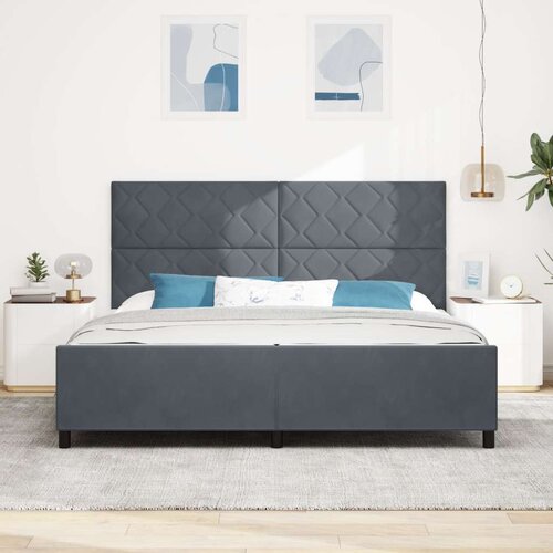  Tamnosivi Velvet Krevet 200x200 cm Slike