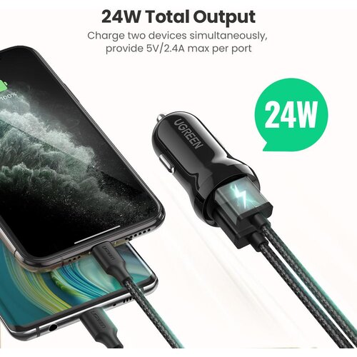 Ugreen usb punjač za kola 2USB FAST 4.8A ED018 ( 50875 ) Cene