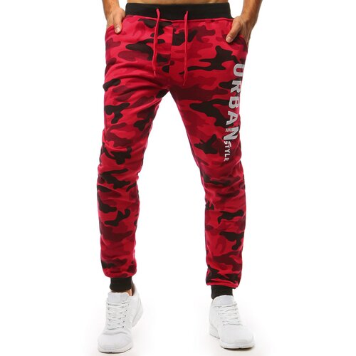 DStreet Spodnie dresowe męskie camo czerwone Slike