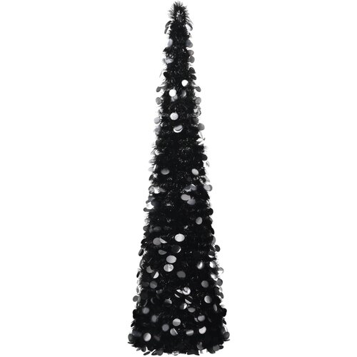 VidaXL Prigodno umjetno božićno drvce crno 180 cm PET Slike