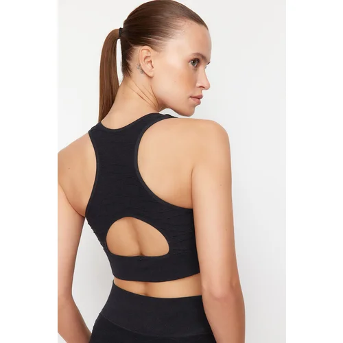 Trendyol Black Seamless/Seamless Supported/Shaping Back Detailed Knitted Sports Bra