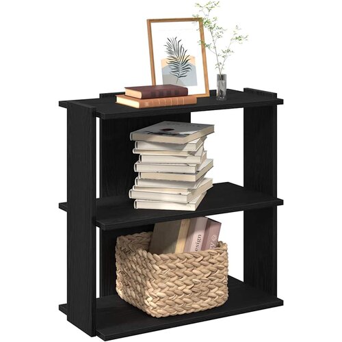  Regal za knjige s 3 razine crni 60x30x80 cm konstruirano drvo Cijene