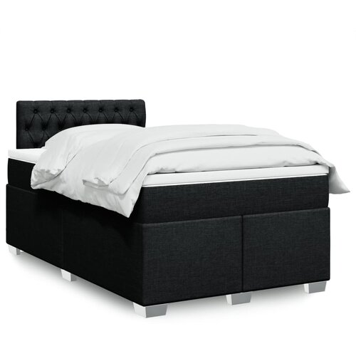 vidaXL Box spring postelja z vzmetnico črna 120x190 cm blago Cene
