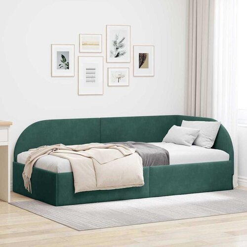  Kutni okvir kreveta Tamnozelena 90 cm x 200 cm Bar&scaron;un Cijene