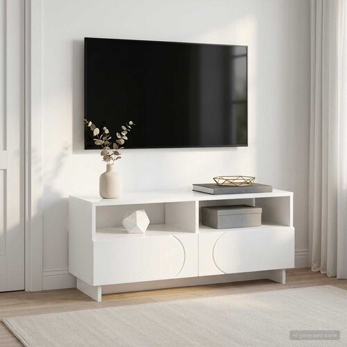  TV stalak 90 x 34.5 x 40 cm Bijela visokog sjaja Cijene