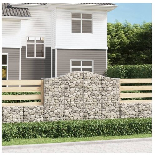  Lučne gabionske ko&scaron;are 4 kom 200x50x140/160cm pocinčano željezo Cijene
