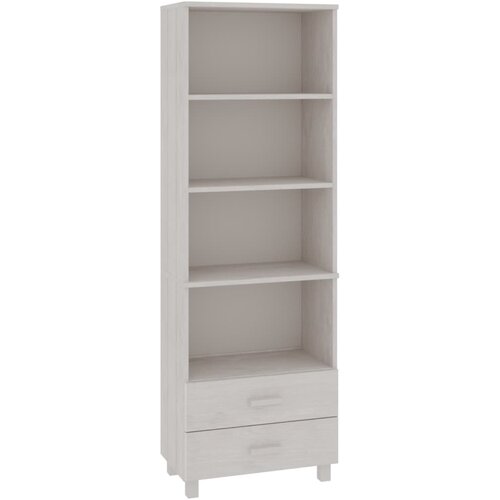  Visoka komoda HAMAR bijela 60 x 35 x 180 cm od masivne borovine Slike