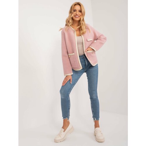 Fashion Hunters Dusty pink elegant jacket with a hint of wool Slike