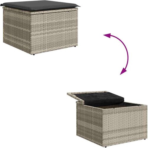 VidaXL Sjedeća garnitura za vrt 8 pcs Svjetlosiva 319 x 209 x 85 cm Slike