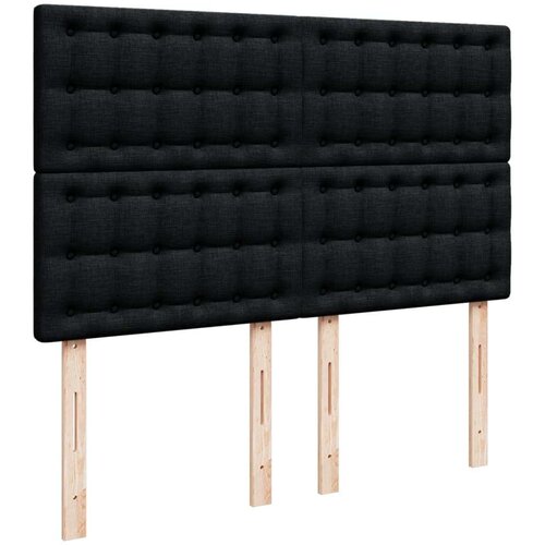 VidaXL Krevet s oprugama i madracem crni 140x200 cm od tkanine Slike