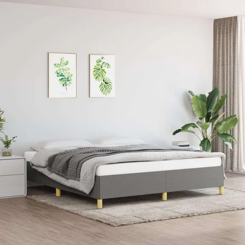 Okvir za krevet s oprugama tamnosivi 160 x 200 cm od tkanine