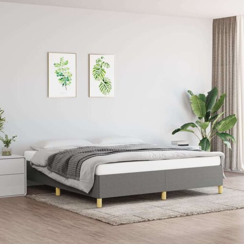  Za krevet s oprugama tamnosivi 160 x 200 cm od tkanine Slike