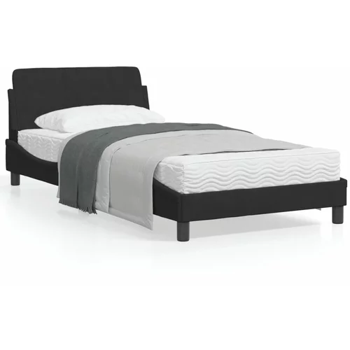 vidaXL Okvir za krevet s uzglavljem crni 100x200 cm baršunasti